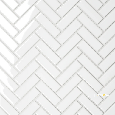 LE CAFE GLOSS HERRINGBONE MOSAIC 1" X 3" - 2