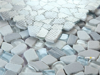 PEBBLE DEEP OCEAN MOSAIC 12" X 12" - 2