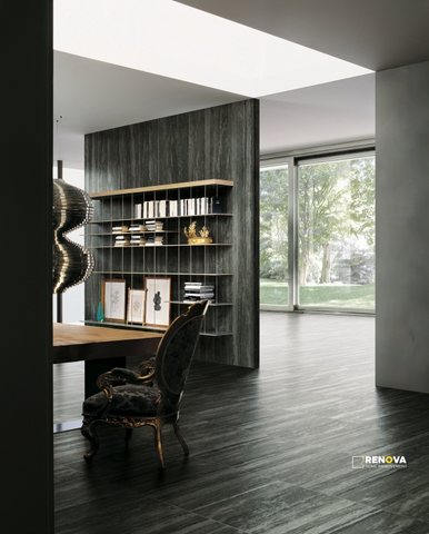 I-TRAVERTINI BLACK GLOSSY 16" X 32" - 4