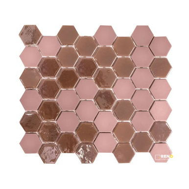 CHAPTER SPEC09 - BRILL ROSE GLASS HEXAGON MOSAIC 10-3/4" X 12-1/2" - 2