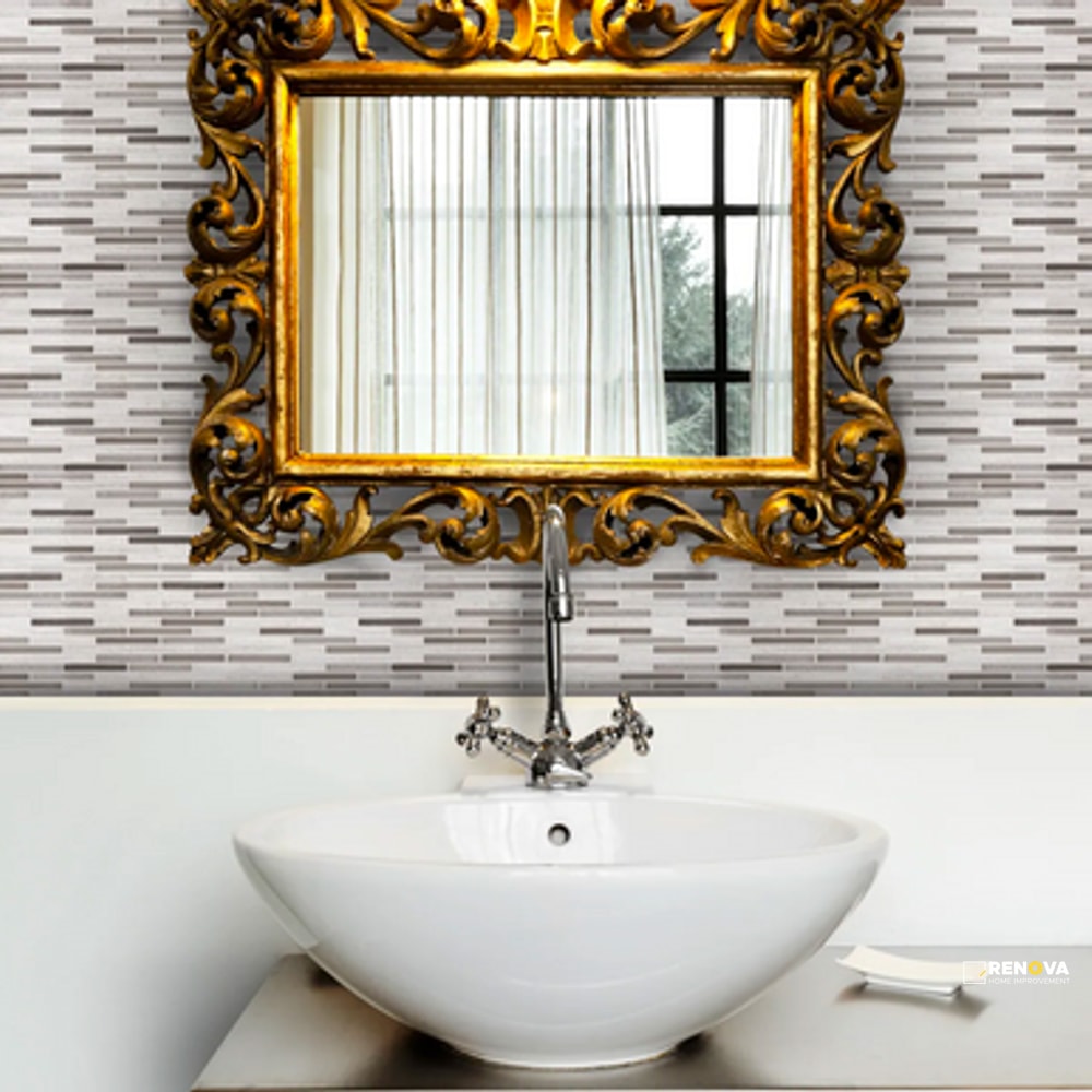 CHAPTER 3 - STREAM STONE LUSTROUS PATTERN A MOSAIC 10-3/4" X 11-7/8"