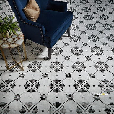 CHAPTER 18 - ROTUNDA NERO MARQUINA MONTPELIER MOSAIC ON 12-5/8" X 12-5/8"