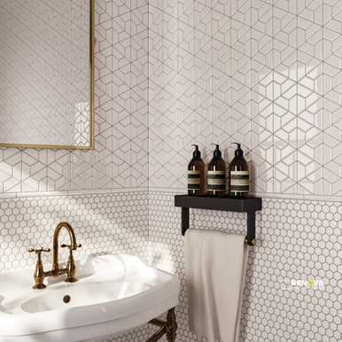 LE CAFE MATTE HEXAGON MOSAIC 1" X 1" - 3