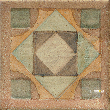 COTTO NATURE GLOSS TIRA VOLTERRA HAND PAINTED DOT/CORNER 3" X 3"
