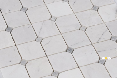 CLIPPED SQUARE MILKY WHITE HONED MOSAIC 11.75" X 11.75" - 2