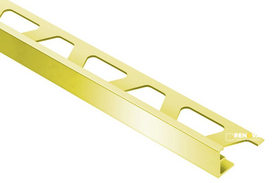 KERDI SCHLUTER SCHIENE A100AMG POLISHED BRASS "L" SHAPED EDGE TRIM 3/8" - ARIA100AMG