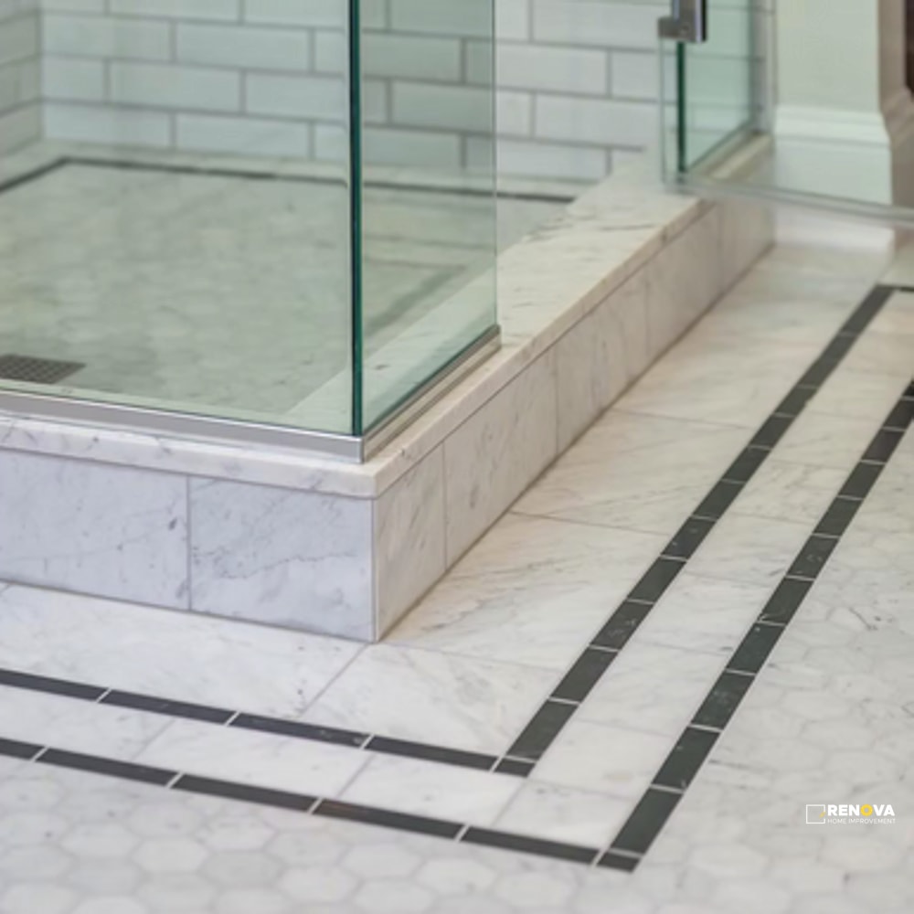BIANCO CARRARA STONE ESSENTIALS HONED HEXAGON MOSAIC 3" - 7