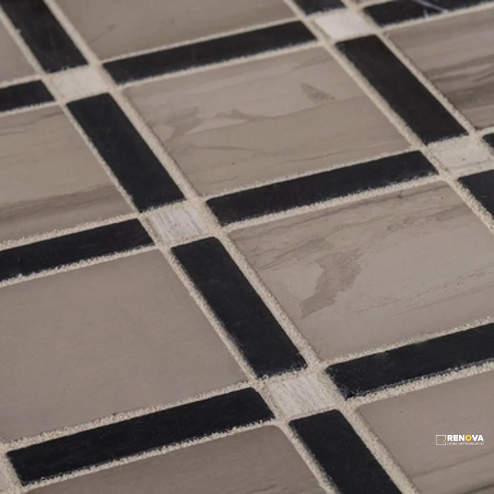 CHAPTER 3 - STREAM STONE SLEEK PATTERN A MOSAIC 12" X 12" - 2
