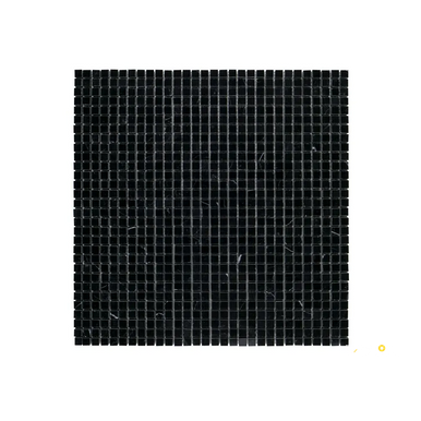 CHAPTER 18 - ROTUNDA NERO MARQUINA 3/8" COMPOSITION MOSAIC ON 12-5/8" X 12-5/8" - FLOJEF514 - 3