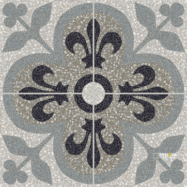 D SEGNI TERRAZZO MATTE FLEUR-DE-LIS DECO 8X8