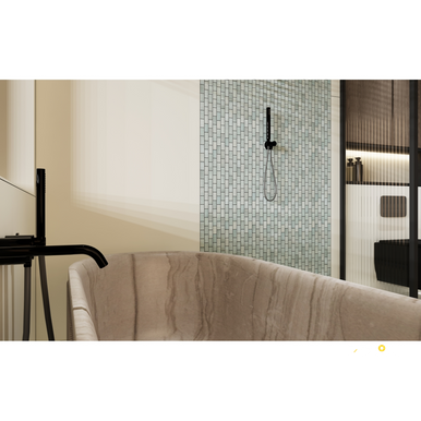 WATERLACE MATTE/SATIN STRUCTURED BLEND 1X2 OFFSET MOSAIC 10X12 - 2