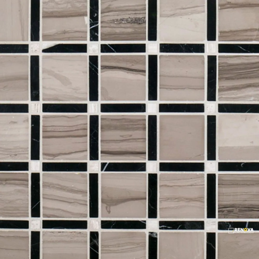 CHAPTER 3 - STREAM STONE SLEEK PATTERN A MOSAIC 12" X 12" - 4
