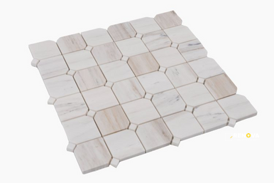 CLIPPED SQUARE WOODEN WHITE HONED MOSAIC 11.75" X 11.75" - 4