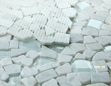 PEBBLE CARRARA MOSAIC 12" X 12" - 2