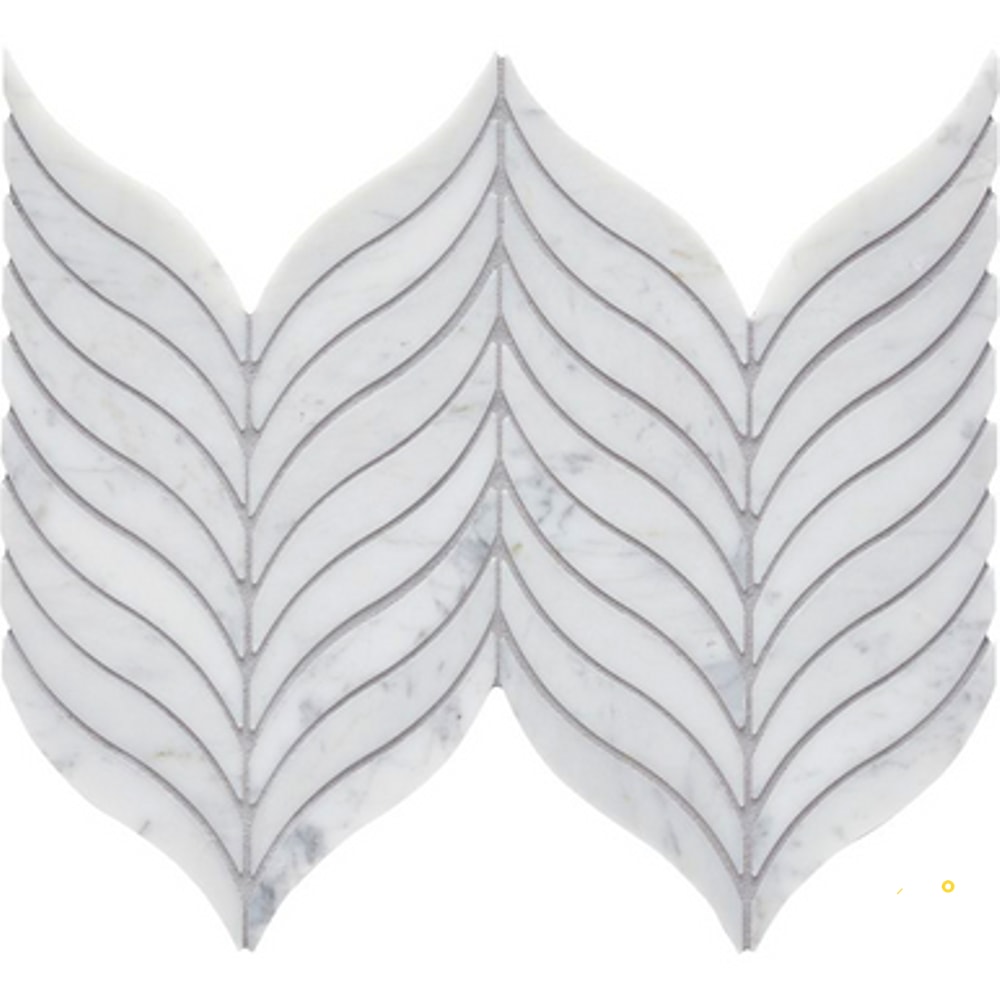 BIANCO VENATINO HONED FEATHER MOSAIC