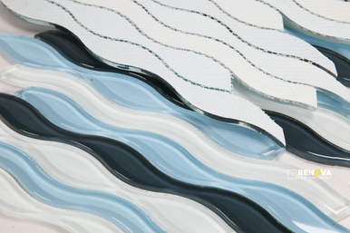 WATER BLUE MOSAIC 11.5" X 12.25" - 2