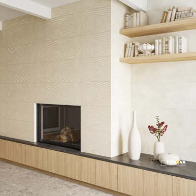 DONNA MATTE WAVE DECO FIELD TILE 13" X 40" - 5