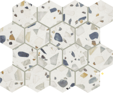 CURATION POLISHED HEXAGON 3MM MOSAIC - 15X12