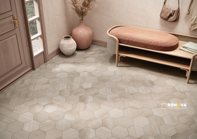 CROSSVILLE COTTO MODERNO BLANCO 8IN CHEVRON HEX FIELD UNPOLISHED - 2