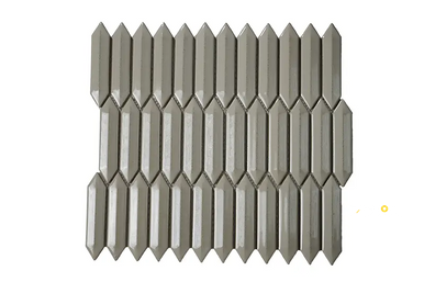 CC MOSAICS PLUS BRIGHT GREY 3D PICKETS MOSAIC