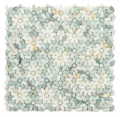 DAISY WILD GREEN MOSAIC 12.75" X 12.5"
