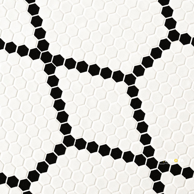 WHITE AND BLACK HIVE PATTERN MATTE ( 14.55 SF PER BOX ) - 3