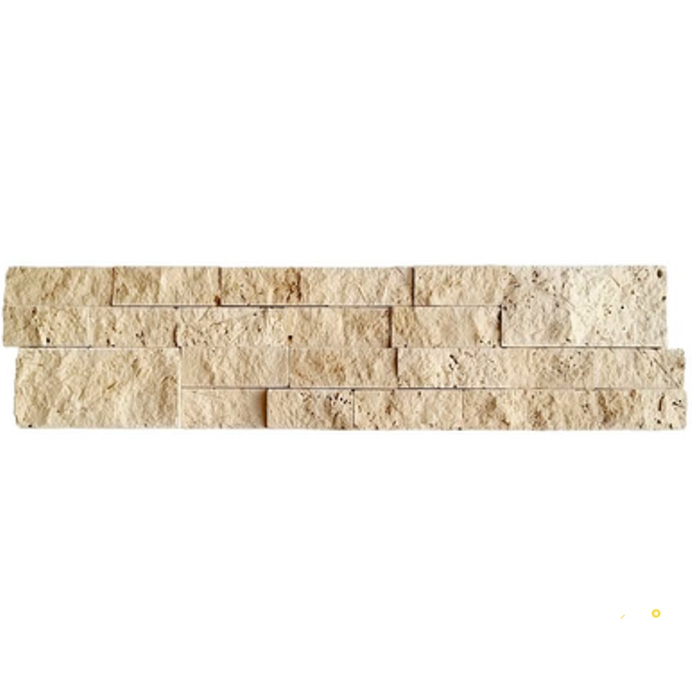IVORY SPLIT FACE 3D STACKED STONE 5-7/8" X 24" - 2