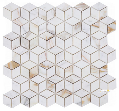 CUBIC CALACATTA GOLD MOSAIC 11.75" X 12"
