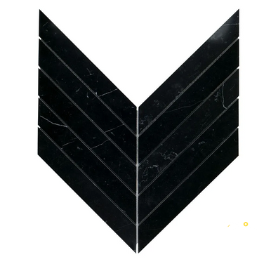 CHAPTER 18 - ROTUNDA NERO MARQUINA 2" X 10" CHEVRON MOSAIC ON 10-1/2" X 14-1/4" - FLOJEF516 - 3