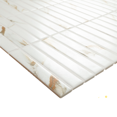 CALACATTA GOLD MATTE 1X6 STACK PATTERN MOSAIC - 5