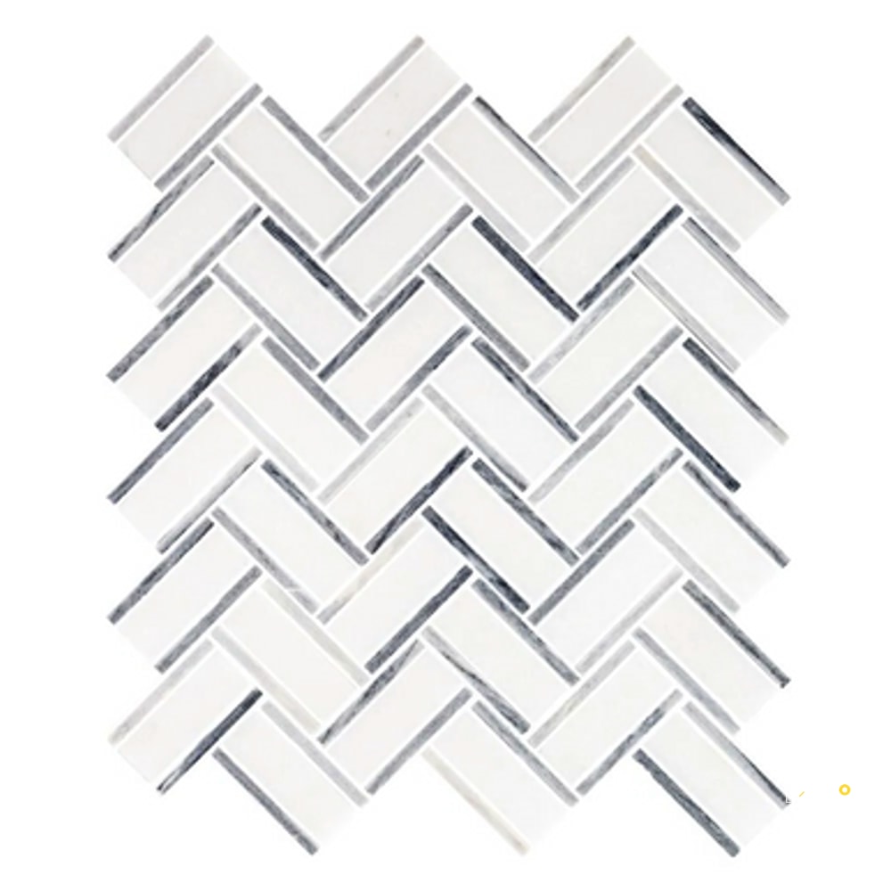 CHAPTER ES - ESSENTIALS VERDIGRIS HONED HERRINGBONE MOSAIC 11.875" X 10.25" - 3