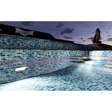 WATERLACE GLOSSY 1X2 OFFSET MOSAIC 10X12 - 3