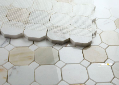 OCTAGON CALACATTA GOLD MOSAIC 11.75" X 11.75" - 2