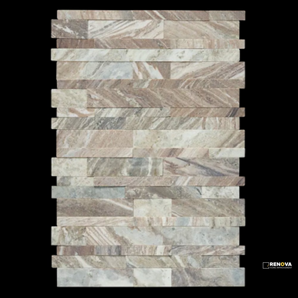 FANTASY BROWN HONED 3D STACKED STONE 7-3/16" X 19-5/8"