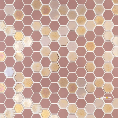 CHAPTER SPEC09 - BRILL ROSE GLASS HEXAGON MOSAIC 10-3/4" X 12-1/2"
