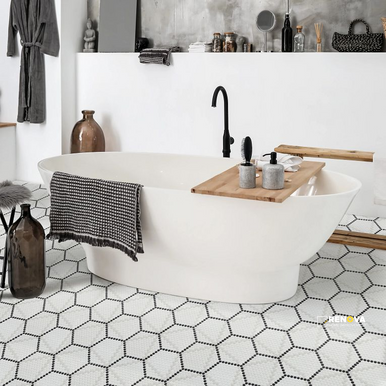 GEOMETRO 2.0 GLASS MATTE HEXAGON MOSAIC 16" X 9"
