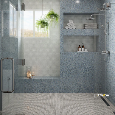 CHAPTER ES - ESSENTIALS WATER RIPPLE GLASS MOSAIC 11.50" X 11.50"