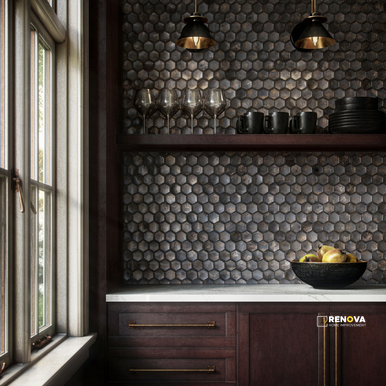 ARTEFINO JEWEL FRAMED HEXAGON MATTE MOSAIC 2.5 - 14X12 - 2