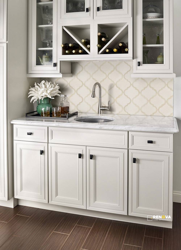 ANTIQUE WHITE ARABESQUE MOSAIC 8MM - 2
