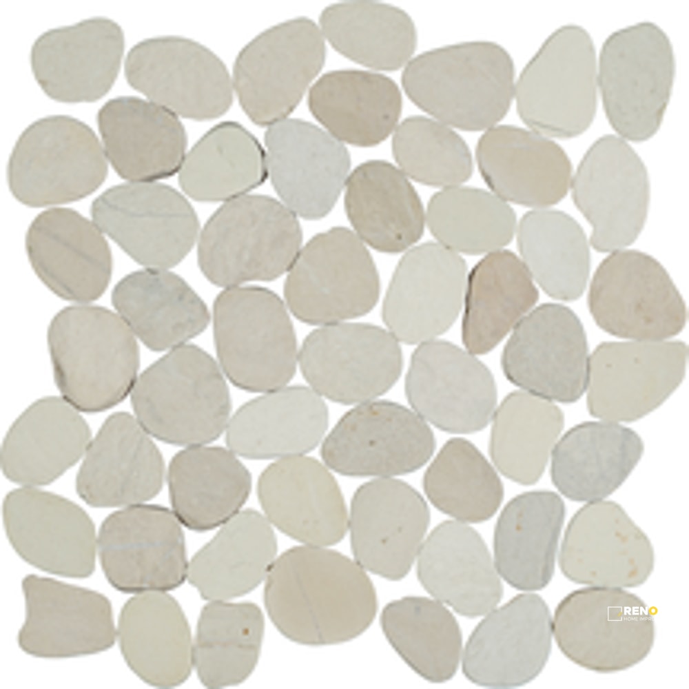 PIETRA ART PEBBLES ISLAND WHITE FLAT 12" X 12" - 2