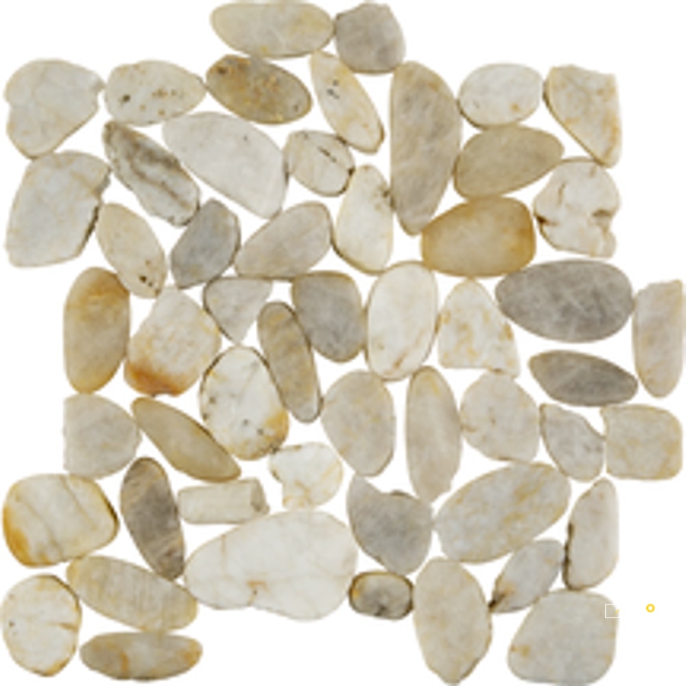 PIETRA ART PEBBLES WHITE SNOWBALL FLAT 12" X 12" - 3