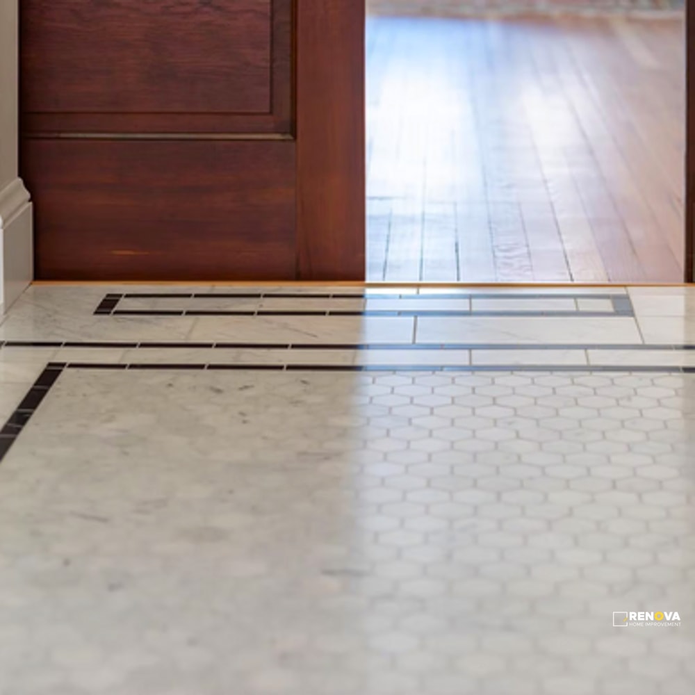 BIANCO CARRARA STONE ESSENTIALS HONED HEXAGON MOSAIC 3" - 8