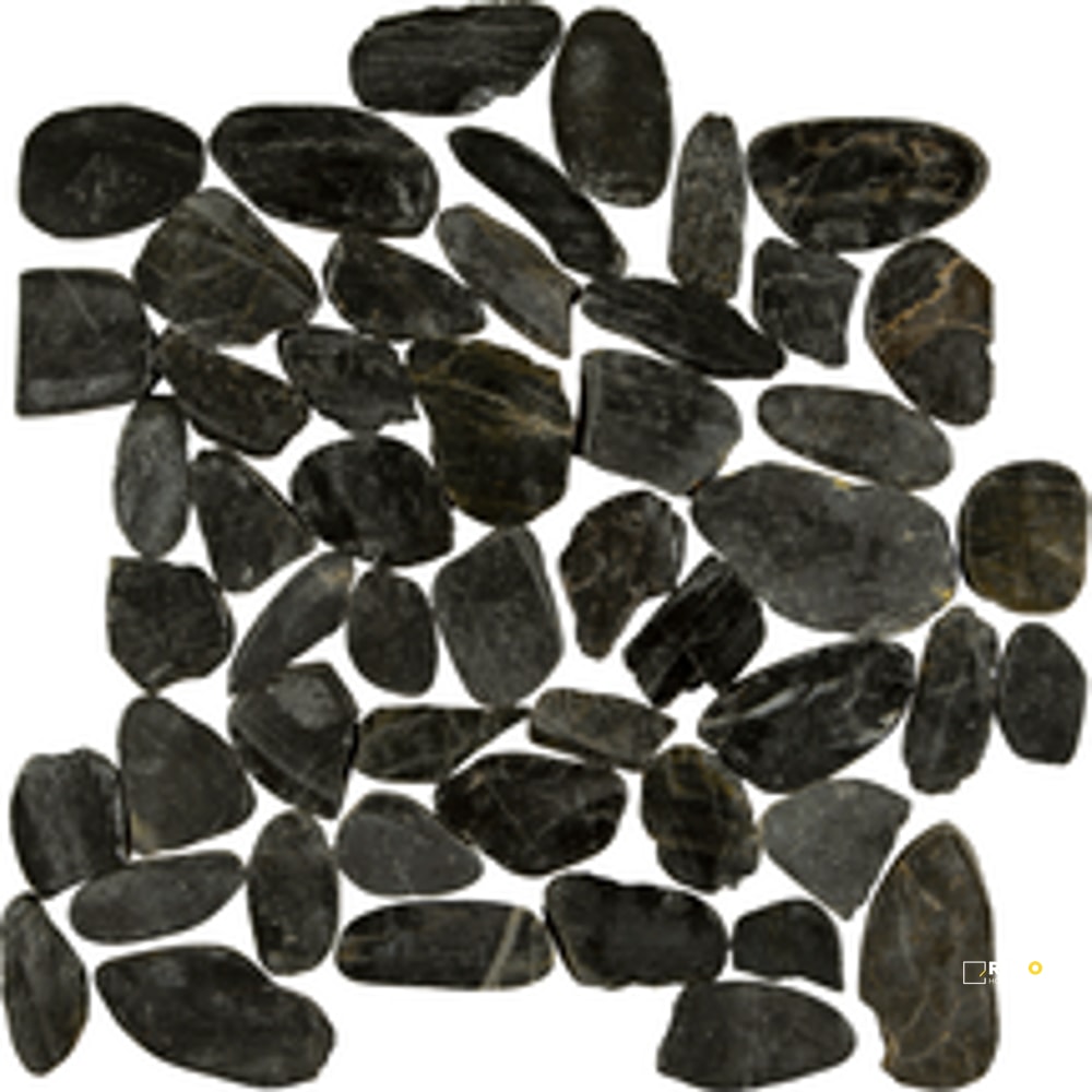 PIETRA ART PEBBLES BLACK PEARL FLAT 12" X 12" - 3
