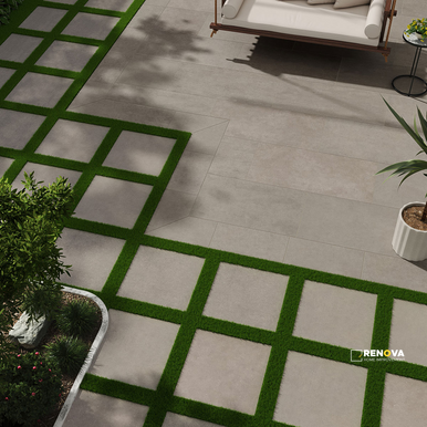 ARTERRA PAVER CEMENTIQUE SILVER 24X24X2CM ( 8 SF PER BOX ) - 2