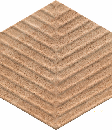 CROSSVILLE COTTO MODERNO NARANJA 8IN CHEVRON HEX FIELD UNPOLISHED