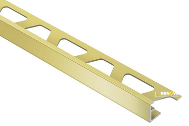 KERDI SCHLUTER SCHIENE A100AM SATIN BRASS "L" SHAPED EDGE TRIM 3/8" - ARIA100AM