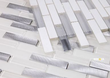LINEAR ALUMINUM MOSAIC 11.75" X 11.75" - 2