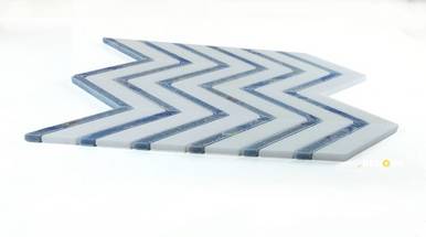 CHEVRON ROYAL SAPPHIRE MOSAIC 12" X 12" - 3