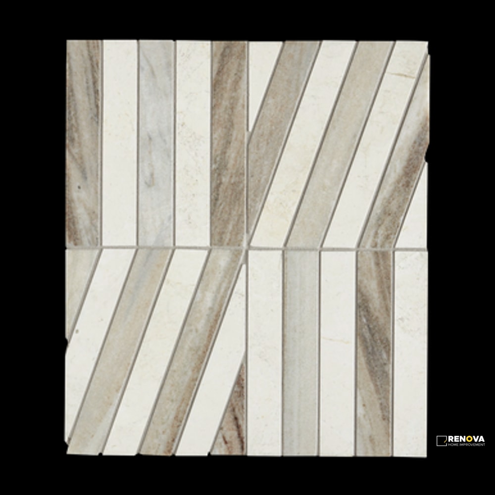 CREMA/SKY HONED ZIGZAG MOSAIC - 2
