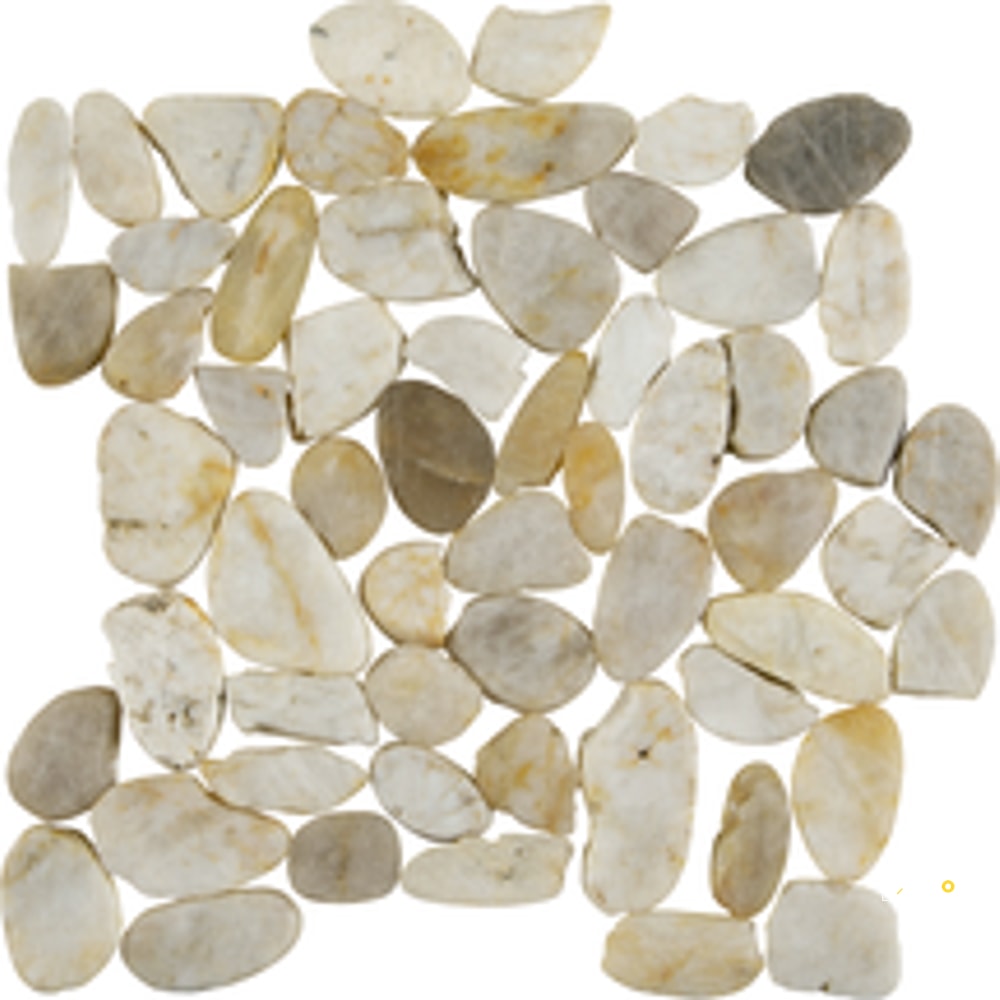 PIETRA ART PEBBLES WHITE SNOWBALL FLAT 12" X 12" - 5